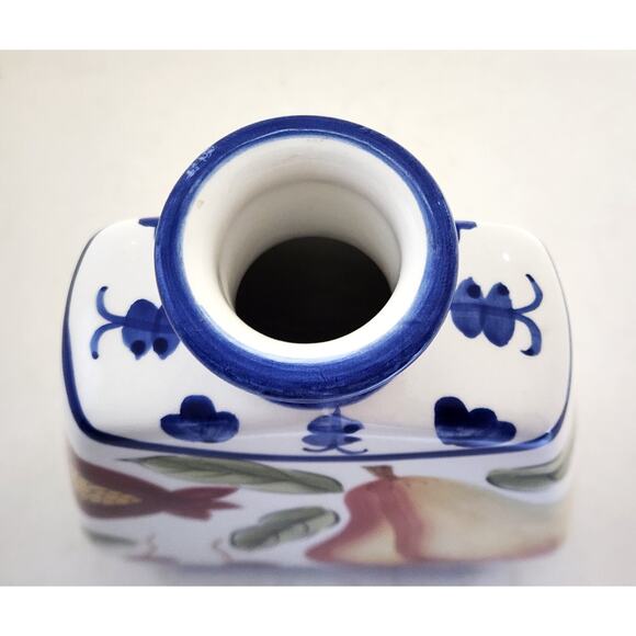 WINE/WATER HOLDER-JAY IMPORT-Porcelain-Cork Top-Fruit Motif-Holds 4 Cups - Picture 7 of 10